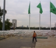 Thailand, sandbags to block water