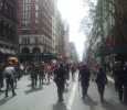 Occupy Wall St, police with batons in the street