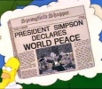 PRESIDENT SIMPSON DECLARES WORLD PEACE (Springfield Shopper)